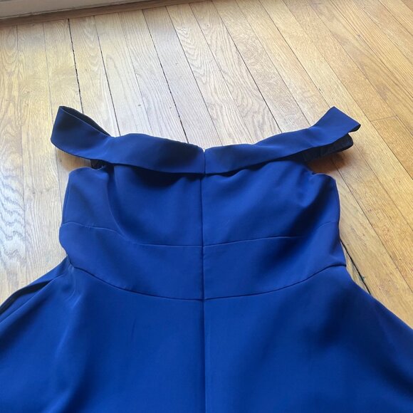 Aidan Mattox Size 14 Royal Blue Sweetheart Neck High Low Gown Cocktail Dress - Picture 13 of 16